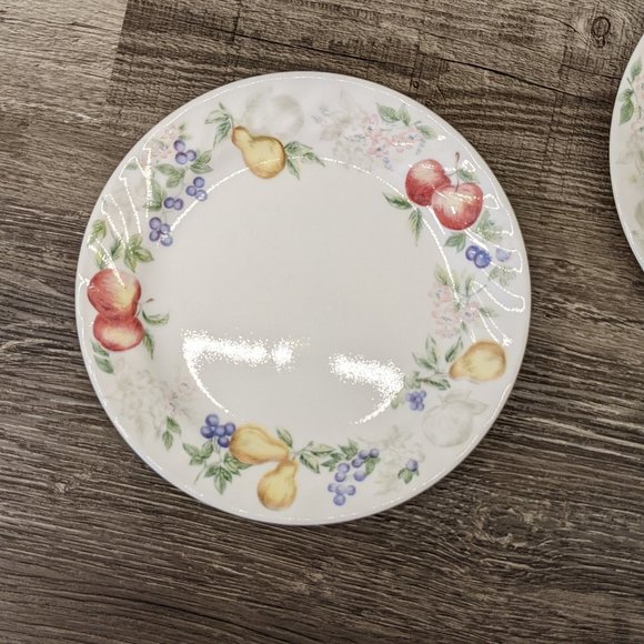 CORELLE SWIRL "CHUTNEY" FRUIT PATTERN SET OF (4) Salad/Bread/Dessert PLATES USA - Picture 4 of 9